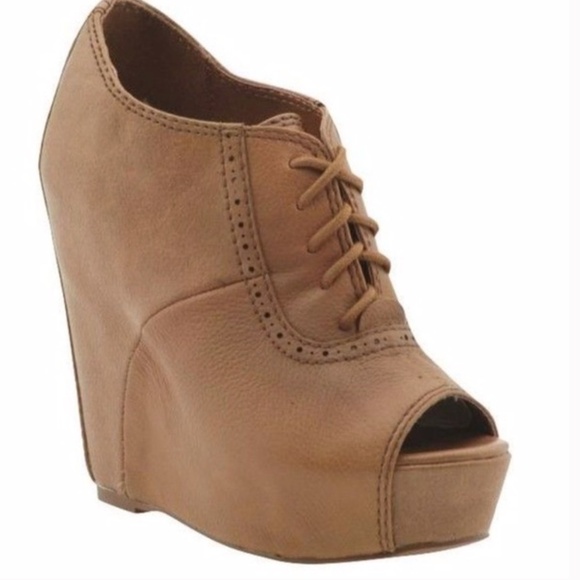 Steve Madden - Annton Leather Lace Up Wedges - 8 - Picture 2 of 7